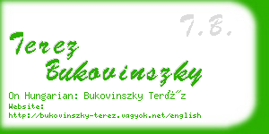terez bukovinszky business card
